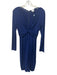 Armani Collezioni Size M Royal Blue Polyamide Blend Long Sleeve Draped Dress Royal Blue / M