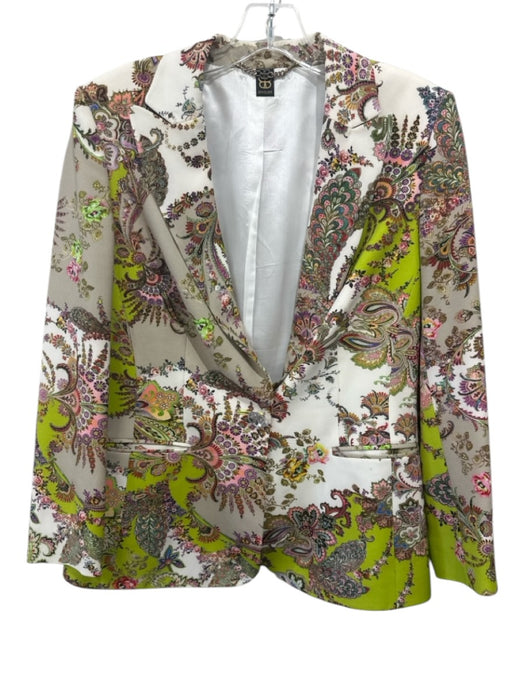 Basler Size S White, Beige, Green & Multi Polyester Blend Floral Paisley Jacket White, Beige, Green & Multi / S