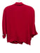 Carolina Herrera Size L Red Silk 3/4 Sleeve Semi Sheer Draped Top Red / L