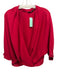 Carolina Herrera Size L Red Silk 3/4 Sleeve Semi Sheer Draped Top Red / L