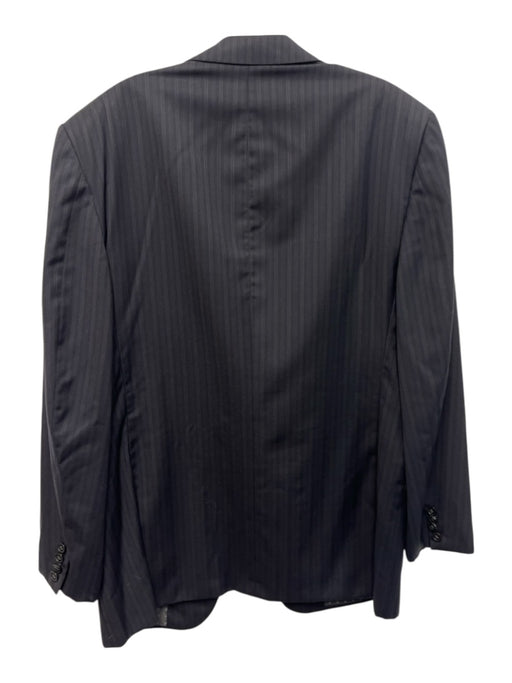 Zegna Blue & Gray Wool Striped Peak Lapel 2 Button Men's Suit Blue & Gray / 42