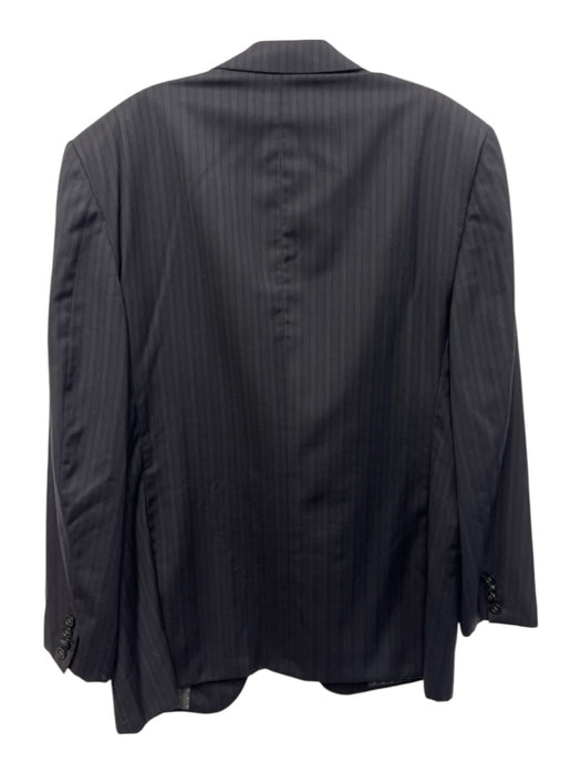 Zegna Blue & Gray Wool Striped Peak Lapel 2 Button Men's Suit Blue & Gray / 42