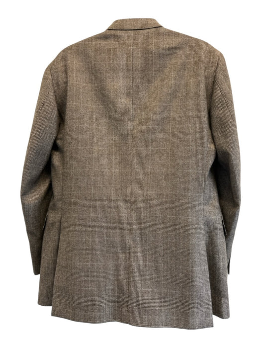 Boglioli Tan Wool Blend Plaid 3 button Men's Suit Tan / 42R