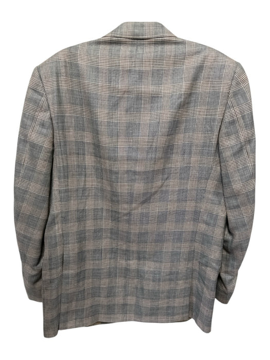 Corneliani Gray & Multi-Color Wool Blend Plaid 2 Button Men's Blazer Gray & Multi-Color / 50