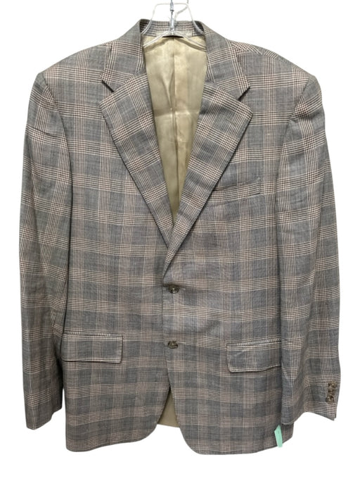 Corneliani Gray & Multi-Color Wool Blend Plaid 2 Button Men's Blazer Gray & Multi-Color / 50