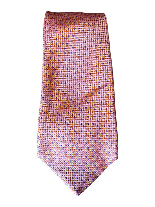 Turnbull & Asser Pink & Multi Silk All Over Print Men's Tie Pink & Multi