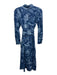 Matta Size XS Mixed Blues Cotton Botanical Long Sleeve Keyhole Back Dress Mixed Blues / XS