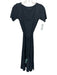 Vince Size XS Black Cotton Short Sleeve Square Neck Tie Waist Dress Black / XS