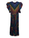 Alice + Olivia Size 0 Black & Multi Polyester Feather Print 1/2 Sleeve Dress Black & Multi / 0