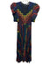 Alice + Olivia Size 0 Black & Multi Polyester Feather Print 1/2 Sleeve Dress Black & Multi / 0
