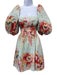 Zimmermann Size 0P Mint Green & Multi Linen Flora & Fauna Bird Print Dress Mint Green & Multi / 0P