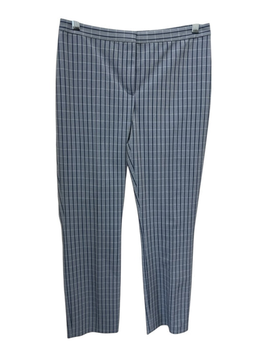 Theory Size 0 Mixed Blues Viscose Blend Grid Print Trouser Hook & Zip Fly Pants Mixed Blues / 0