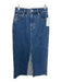 Veronica Beard Jeans Size 00 Medium Wash Cotton Blend Denim Raw Hem Midi Skirt Medium Wash / 00