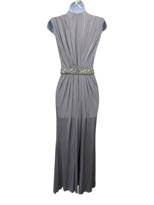 Alexander McQueen Size Est S Purple Gray Viscose Blend Gathered Detail Gown Purple Gray / Est S