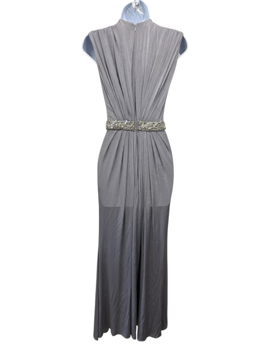 Alexander McQueen Size Est S Purple Gray Viscose Blend Gathered Detail Gown Purple Gray / Est S