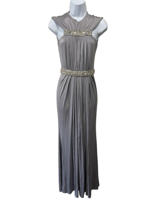 Alexander McQueen Size Est S Purple Gray Viscose Blend Gathered Detail Gown Purple Gray / Est S