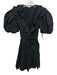 Love The Label Size XS Black Cotton Short Puff Sleeve Wrap Ruffle Detail Dress Black / XS