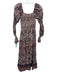 Cleobella Size XS Beige & Purple Cotton Blend Metallic Thread Dress Beige & Purple / XS