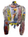 Zimmermann Size 0 Multi Linen & Silk Bird Print Long Balloon Sleeve Crop Top Multi / 0