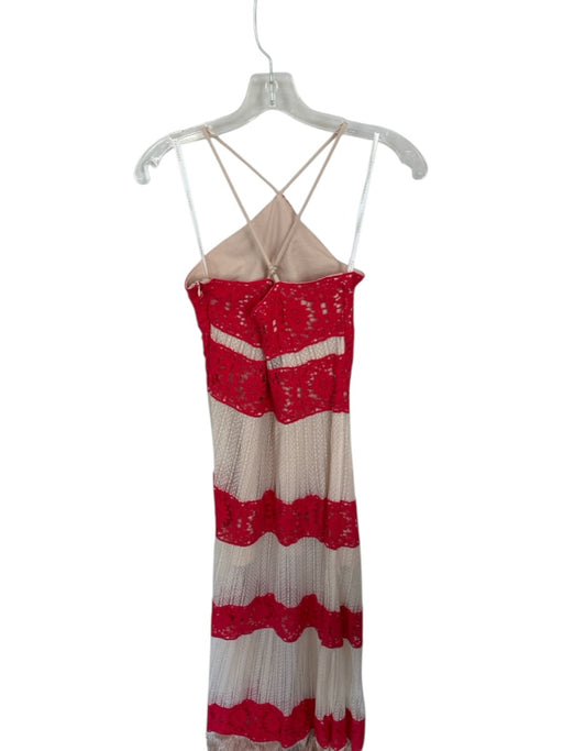 Foxiedox Size S Red & Beige Nylon Blend Maxi Lace Detail Spaghetti Strap Dress Red & Beige / S