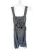 Entro Size M Grey & White Polyester Checkered Square Neck Maxi Tie Back Romper Grey & White / M