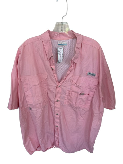 Columbia Size 2XL Light Pink Cotton Blend Fishing Men's Shirt Light Pink / 2XL
