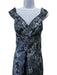 Rickie Freeman for Teri Jon Size 8 Silver & Black Polyester Off Shoulder Gown Silver & Black / 8