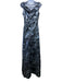 Rickie Freeman for Teri Jon Size 8 Silver & Black Polyester Off Shoulder Gown Silver & Black / 8