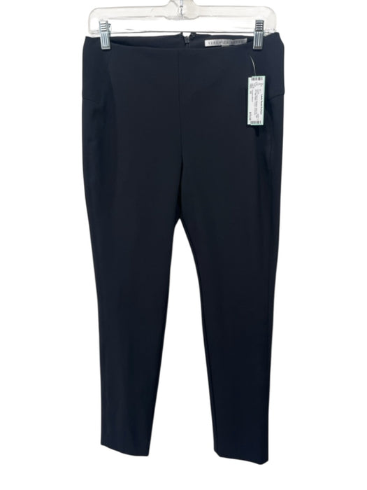 Veronica Beard Size 10 Black Nylon & Elastane Back Zip Slim Fit High Waist Pants Black / 10