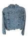 We The Free Size L Medium Wash Cotton Denim Collar Button Up Long Sleeve Jacket Medium Wash / L