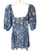 Madison Mathews Size S Blue & White Cotton Open Back Floral Mini Dress Blue & White / S