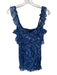 French Connection Size 6 Purple & Blue Polyester ruffles Metallic V Neck Dress Purple & Blue / 6