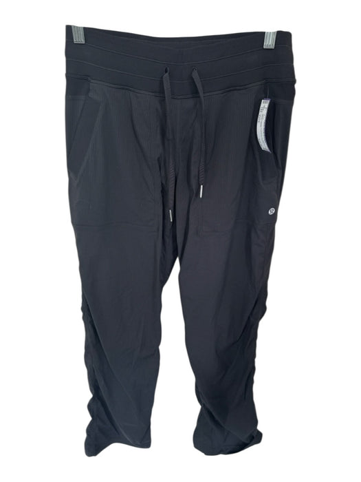 Lululemon Size Est S Black Pockets Drawstring Striped Athletic Pants Black / Est S