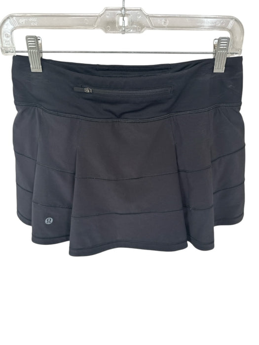 Lululemon Size 4 Black Mink Pleated Built in Shorts Line detail Athletic Skort Black / 4