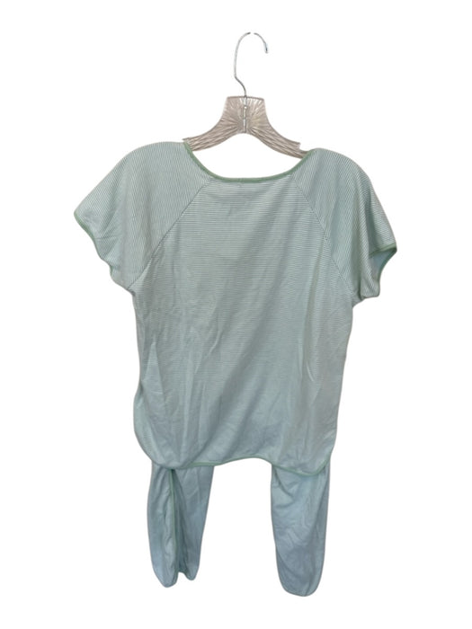 Lake Size M Green & White Pima Cotton Short Sleeve Striped Pants Pajamas Green & White / M