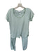Lake Size M Green & White Pima Cotton Short Sleeve Striped Pants Pajamas Green & White / M