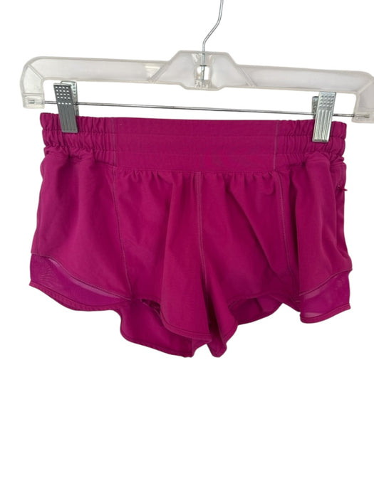 Lululemon Size 6 Magenta Polyester Blend Lining Detail Side Zip Shorts Magenta / 6