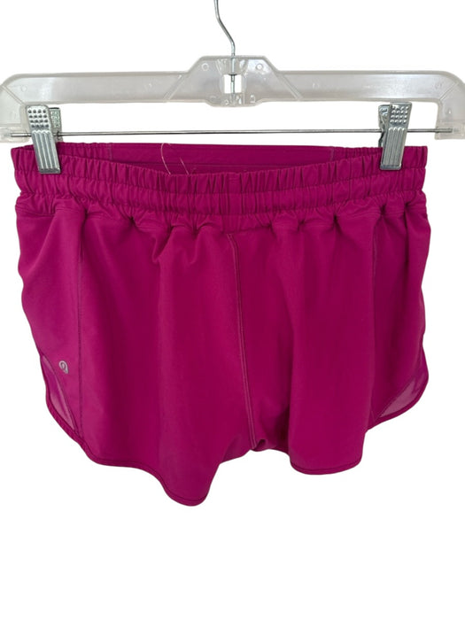 Lululemon Size 6 Magenta Polyester Blend Lining Detail Side Zip Shorts Magenta / 6