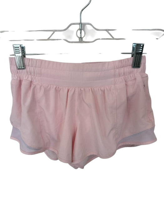 Lululemon Size 4 Baby Pink Polyester Blend Lining Detail Side Zip Shorts Baby Pink / 4