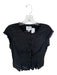 Reformation Size 4 Black Viscose Blend Lace Detail Button Up Skirt Set Black / 4