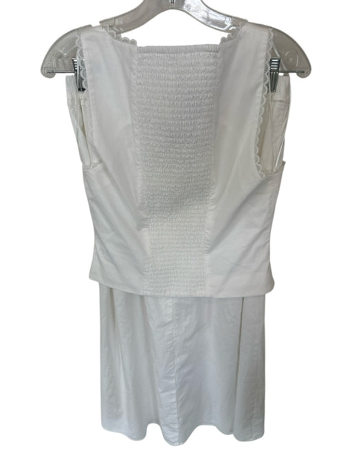 Wayf Size M White Cotton Blend Drop Waist Lace Detail Maxi Button Top Skirt Set White / M