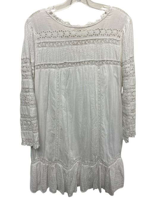 Loveshackfancy Size XL White Cotton Long Sleeve Lace design Buttons Dress White / XL