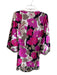 Trina Turk Size S Pink & Multi Nylon Batwing Sleeves Scoop Neck Dress Pink & Multi / S