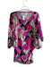 Trina Turk Size S Pink & Multi Nylon Batwing Sleeves Scoop Neck Dress Pink & Multi / S