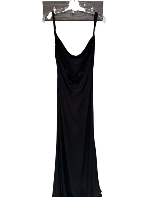 Club L Size 6 Black Polyester Cowl Neck Backless Lace Detail Gown Black / 6