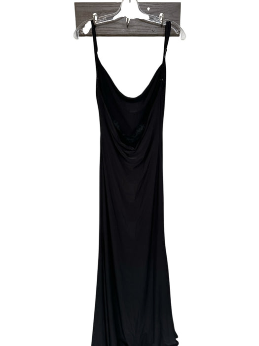 Club L Size 6 Black Polyester Cowl Neck Backless Lace Detail Gown Black / 6
