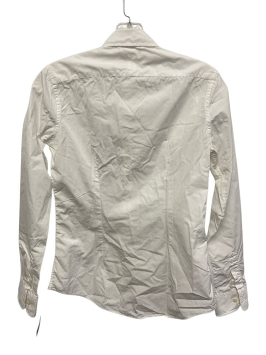 Ann Mashburn Size S White & Animal Cotton Button Down Collar Long Sleeve Top White & Animal / S