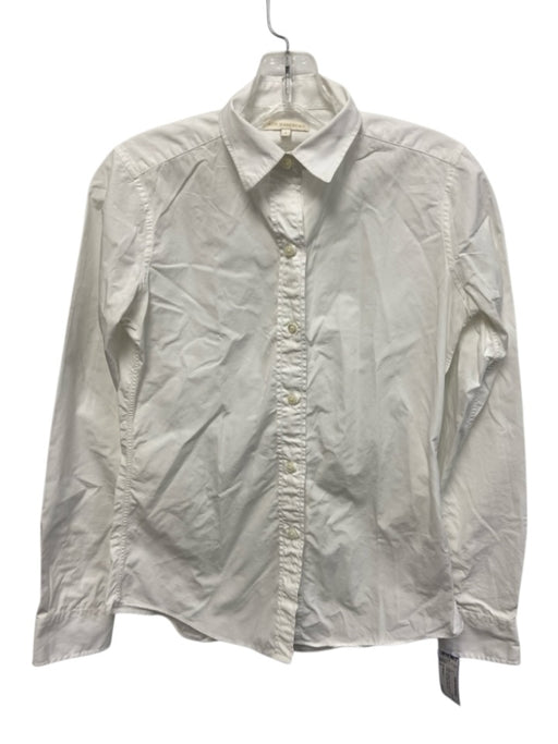 Ann Mashburn Size S White & Animal Cotton Button Down Collar Long Sleeve Top White & Animal / S
