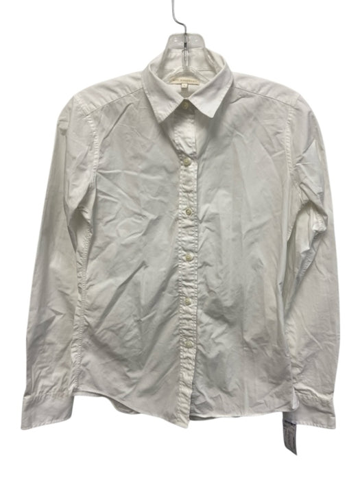 Ann Mashburn Size S White & Animal Cotton Button Down Collar Long Sleeve Top White & Animal / S