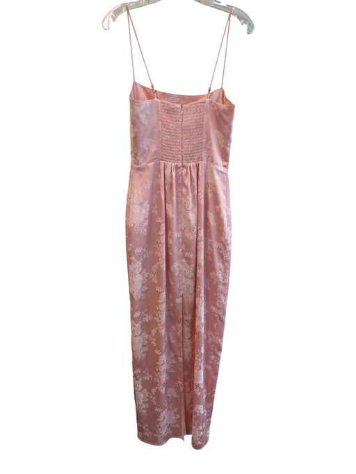 Reformation Size 4 Pink Square Floral Spaghetti Strap Maxi Back Zip Gown Pink / 4